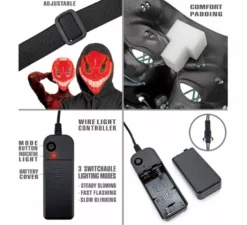 Maschera mostro LED rossa