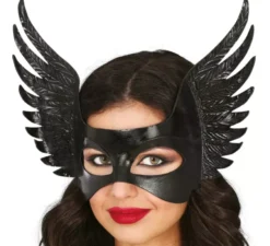Maschera nera con ali per adulto