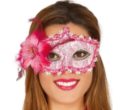 Maschera per gli occhi con fiore rosa