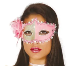 Maschera per gli occhi rosa con fiore rosa