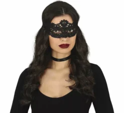 Maschera Ricamata Nero Scuro