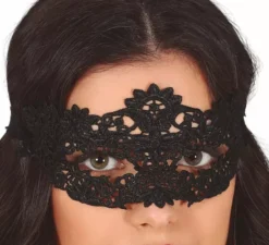 Maschera Ricamata Nero Scuro