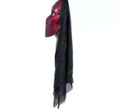Maschera rossa da hockey con cappuccio in pvc