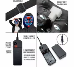 Maschera spaventosa da killer con LED blu