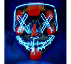 Maschera spaventosa da killer con LED blu