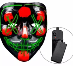 Maschera spaventosa da killer con LED verde