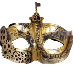 Maschera Steampunk dorata di 16 cm