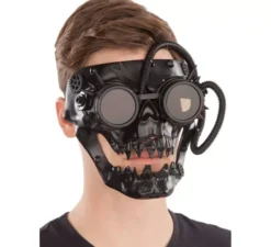 Maschera Steampunk nera con tubi