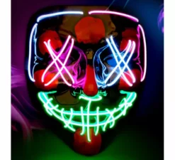 Maschera terrificante assassina con LED multicolore