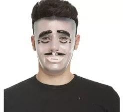 Maschera trasparente uomo con i baffi