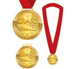 Medaglia del vincitore con nastro rosso