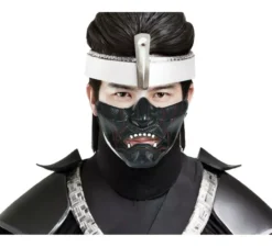 Mezza maschera da guerriero giapponese