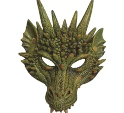 Mezza maschera di drago o rettile verde