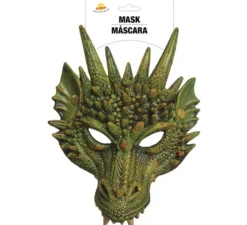 Mezza maschera di drago o rettile verde