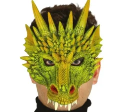 Mezza maschera di drago o rettile verde