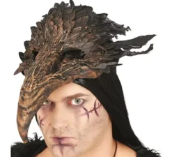 Mezza maschera di Pico con piume