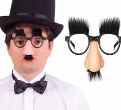 Naso e occhiali grotteschi per adulti