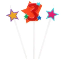 N ° 3 candele con 2 stelle