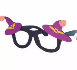 Occhiali con cappelli da strega viola