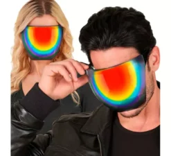 Occhiali con lenti a specchio arcobaleno o visiera protettiva