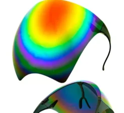 Occhiali con lenti a specchio arcobaleno o visiera protettiva