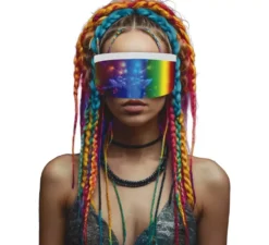Occhiali futuristici con effetto specchio