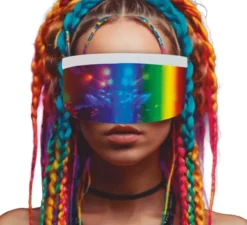 Occhiali futuristici con effetto specchio