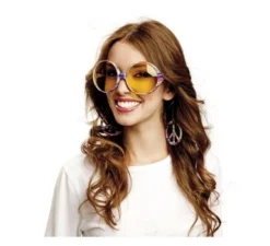 Occhiali hippy con orecchini