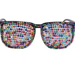 Occhiali neri con brillante multicolor