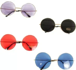 Occhiali tondi hippy in colori assortiti