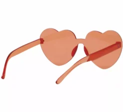 Occhiali trasparenti con cuore rosso