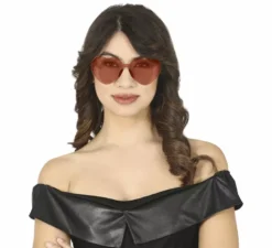 Occhiali trasparenti con cuore rosso