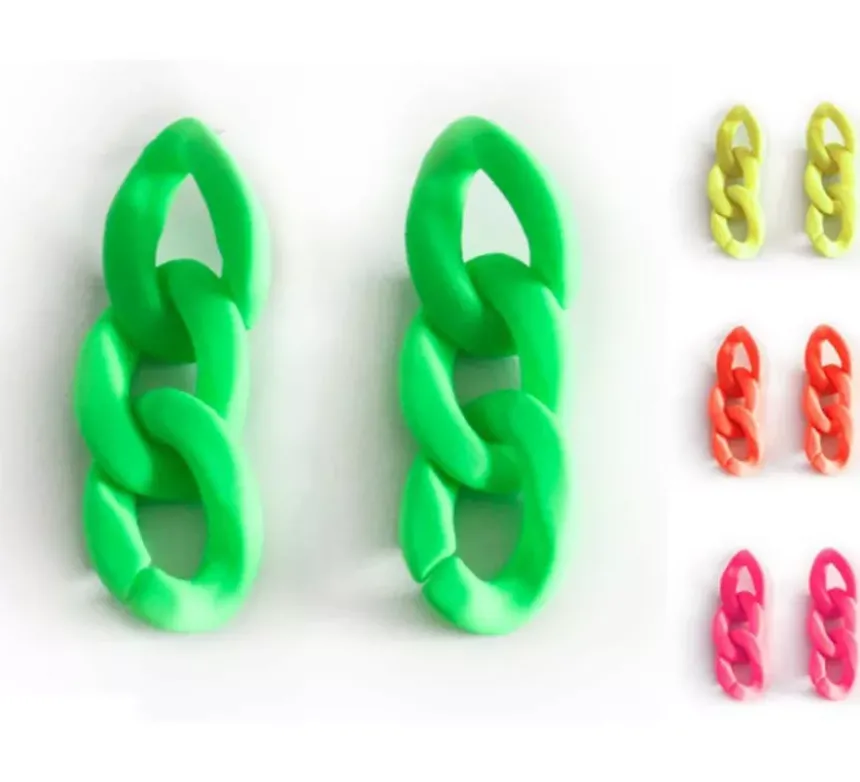 Orecchini a catena neon in colori assortiti