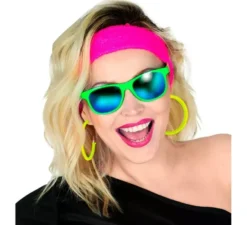 Orecchini a cerchio in vari colori neon