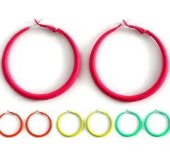 Orecchini a cerchio neon in colori assortiti