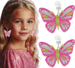 Orecchini a farfalla rosa
