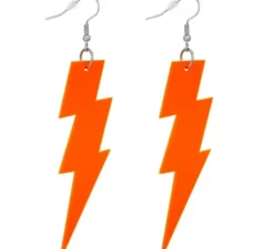 Orecchini a forma di fulmine al neon anni '80 in vari colori