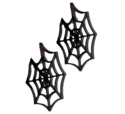 Orecchini a forma di ragnatela nera da 5 cm