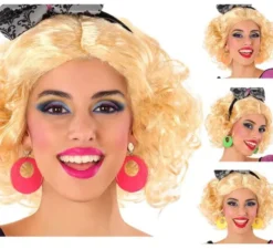 Orecchini circolari in vari colori al neon