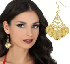 Orecchini con moneta in metallo da 5 cm