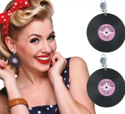 Orecchini in vinile da 5 cm