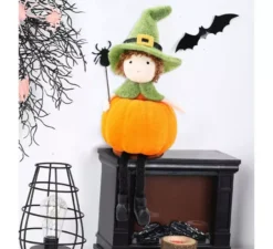 Ornamento bambola zucca seduta 16 cm
