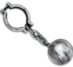 Palla da prigioniero in argento effetto anticato da 45 cm