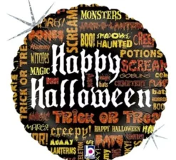 Palloncino foil metallizzato 45 cm frasi di Halloween