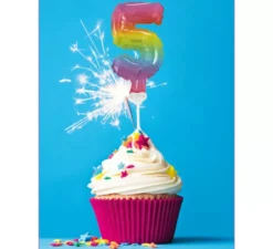 Palloncino foil numero 5 arcobaleno da 12,5 cm