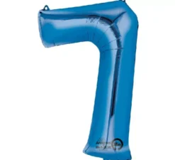 Palloncino metallico blu numero 7