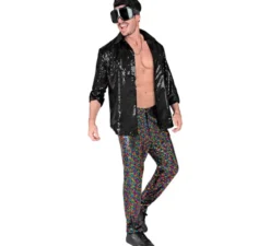 Pantaloni a pois multicolor da uomo