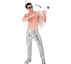Pantaloni argento con paillettes da uomo