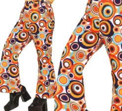 Pantaloni con stampa a pois per adulti anni '70