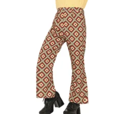Pantaloni con stampa diamanti anni '70 per adulti